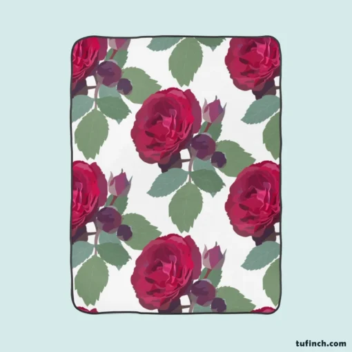 Beautiful Red Rose 3d Design Fleece Blanket 1