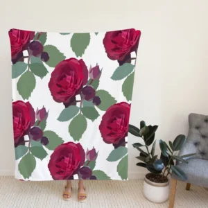 Beautiful Red Rose 3d Design Fleece Blanket