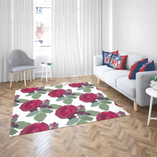 Beautiful Red Rose 3d Design Rug 2