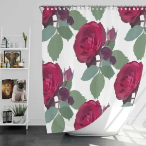 Beautiful Red Rose 3d Design Shower Curtain