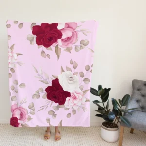 Beautiful Roses Elegant Design Fleece Blanket