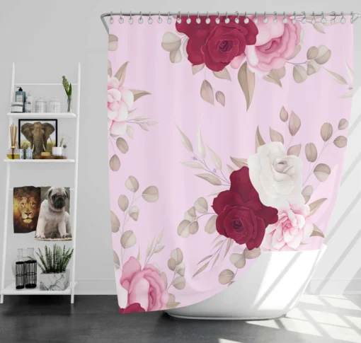 Beautiful Roses Elegant Design Shower Curtain