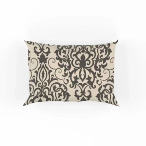 Beautiful Seamless Black Damask Pattern Pillow Case