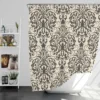 Beautiful Seamless Black Damask Pattern Shower Curtain