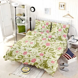 Beautiful Small Pink Floral Pattern Bedding Set