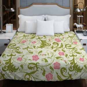 Beautiful Small Pink Floral Pattern Duvet Cover