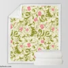 Beautiful Small Pink Floral Pattern Sherpa Fleece Blanket