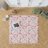 Beautiful Watercolor Boho Pattern with Leaves Rug