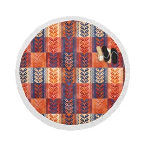 Beautiful Watercolor Geometric Background Round Beach Towel