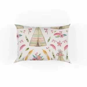 Beautiful Watercolor Painted Boho Tent Pattern Pillow Case