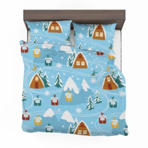 Beautiful Winter Village Bedding Set 2