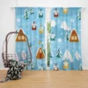 Beautiful Winter Village Curtain