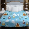 Beautiful Winter Village Duvet Cover