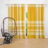 Beautiful Yellow White Stripe Plaid Curtain