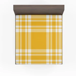 Beautiful Yellow White Stripe Plaid Fitted Sheet