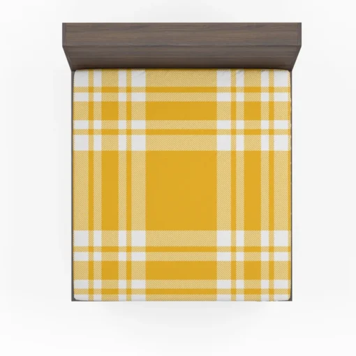 Beautiful Yellow White Stripe Plaid Fitted Sheet