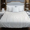 Beige And White Pattern With Squares Duvet Cover