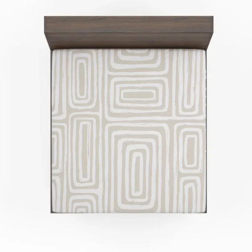 Beige And White Pattern With Squares Fitted Sheet