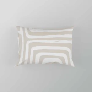 Beige And White Pattern With Squares Pillow Case