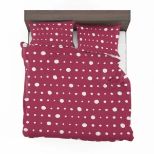 Beige Maroon Polka Dots Bedding Set 2