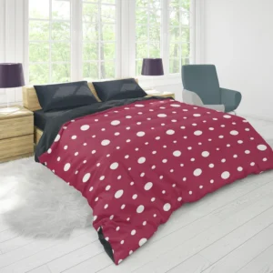 Beige Maroon Polka Dots Duvet Cover 1