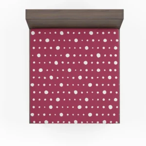 Beige Maroon Polka Dots Fitted Sheet