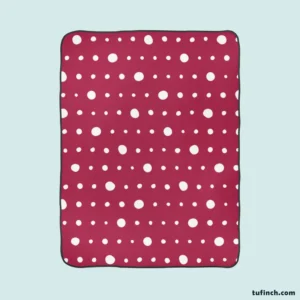 Beige Maroon Polka Dots Fleece Blanket 1