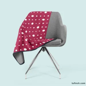 Beige Maroon Polka Dots Fleece Blanket 2