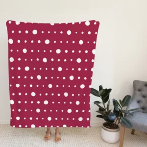 Beige Maroon Polka Dots Fleece Blanket