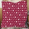 Beige Maroon Polka Dots Quilt Blanket