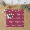 Beige Maroon Polka Dots Rug