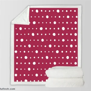 Beige Maroon Polka Dots Sherpa Fleece Blanket