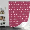 Beige Maroon Polka Dots Shower Curtain