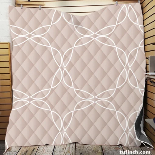 Beige Minimalist On Mercury Quilt Blanket