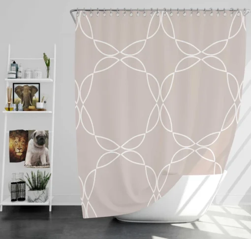 Beige Minimalist On Mercury Shower Curtain