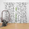 Black And White Branches Vine Curtain