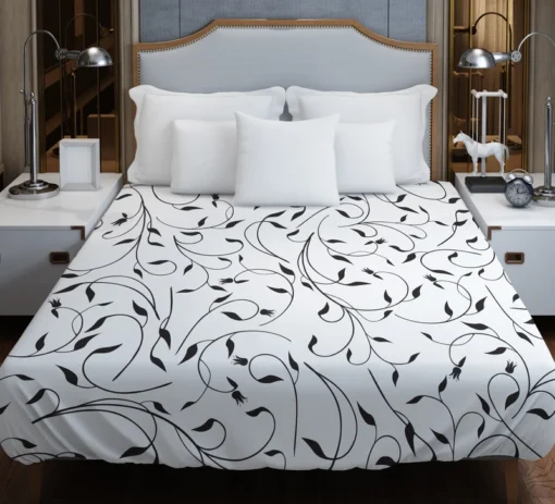 Black And White Branches Vine Duvet Cover