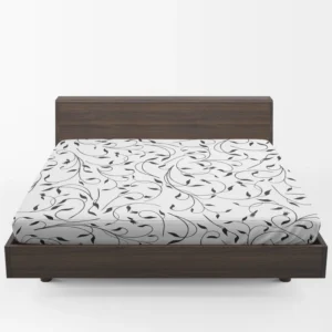 Black And White Branches Vine Fitted Sheet 1