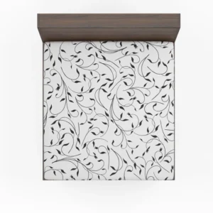 Black And White Branches Vine Fitted Sheet