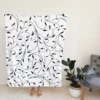 Black And White Branches Vine Fleece Blanket