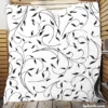 Black And White Branches Vine Quilt Blanket