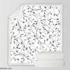 Black And White Branches Vine Sherpa Fleece Blanket