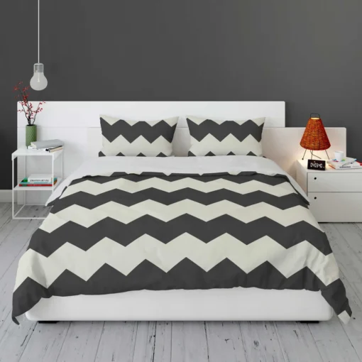 Black And White Chevron Design Bedding Set 1