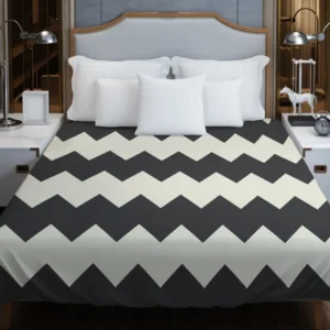 Black And White Chevron Design Duvet Cover