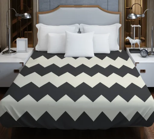 Black And White Chevron Design Duvet Cover