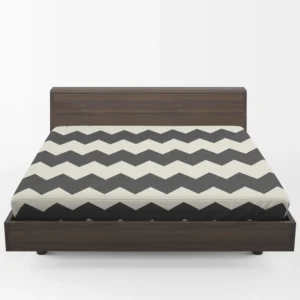 Black And White Chevron Design Fitted Sheet 1