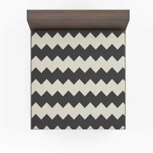 Black And White Chevron Design Fitted Sheet