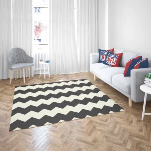 Black And White Chevron Design Rug 2