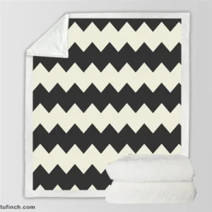 Black And White Chevron Design Sherpa Fleece Blanket