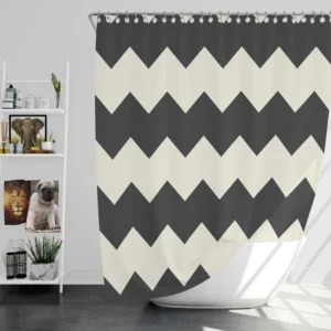 Black And White Chevron Design Shower Curtain